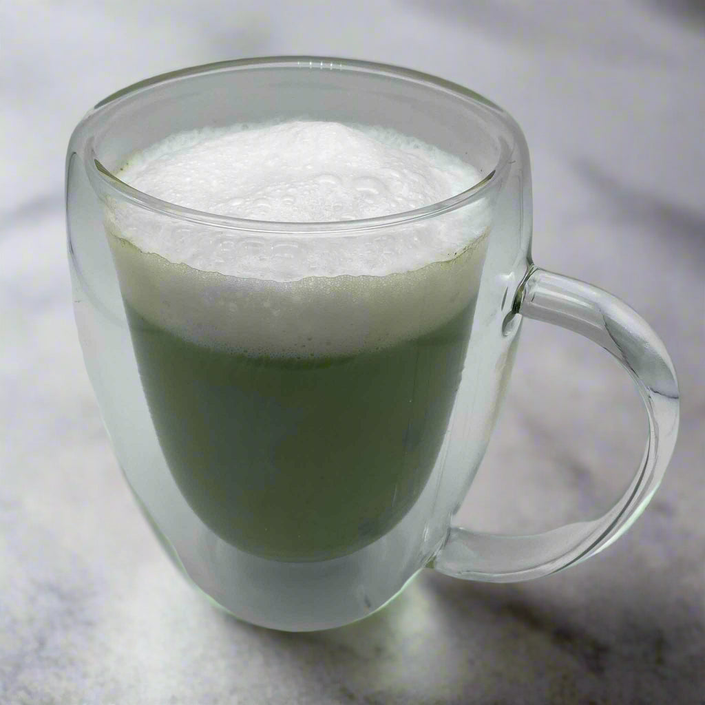borosilicate glass mug double walled mug with matcha