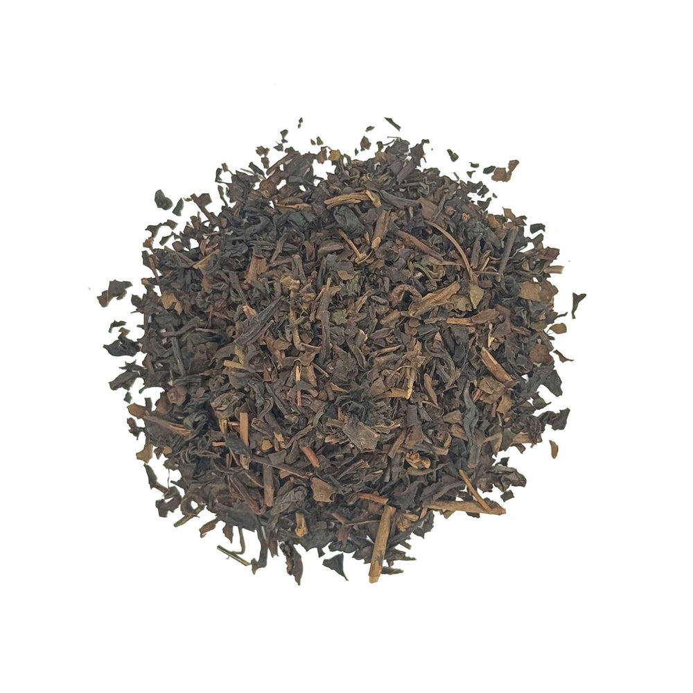 Formosa oolong tea leaves on a white background