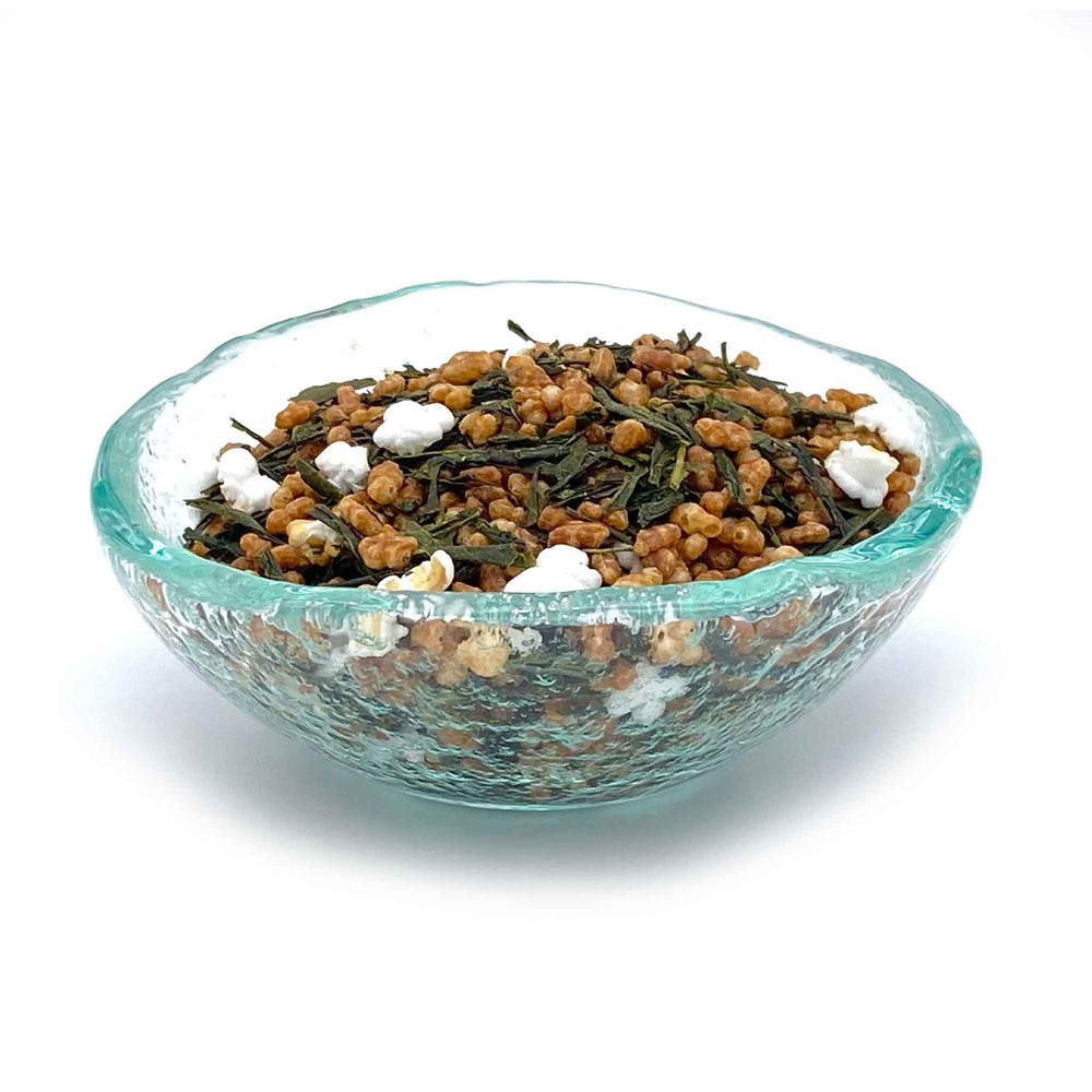 genmaicha green tea in dish