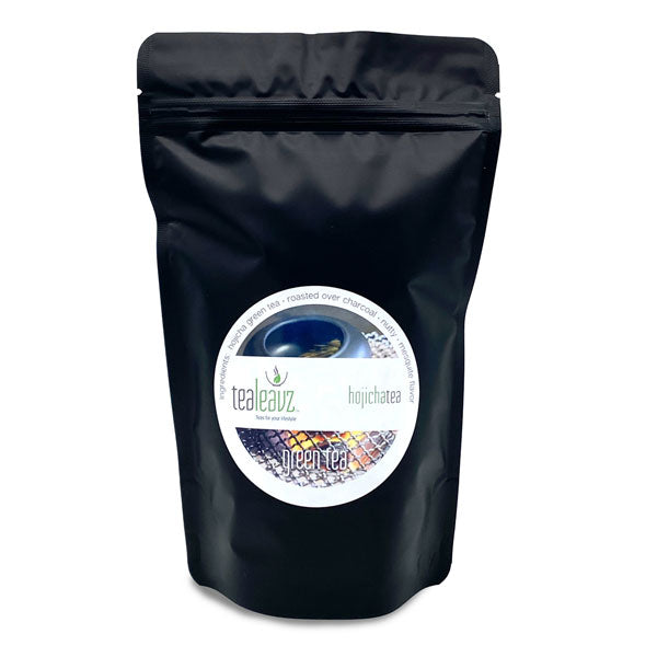 package of hojicha tea