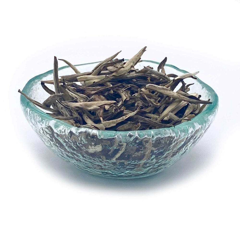 jasmine silver needle tea in dish