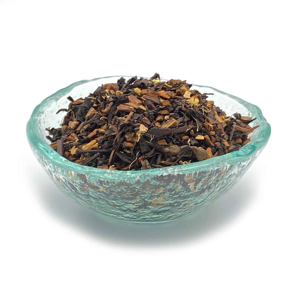 maharaja chai oolong tea in dish