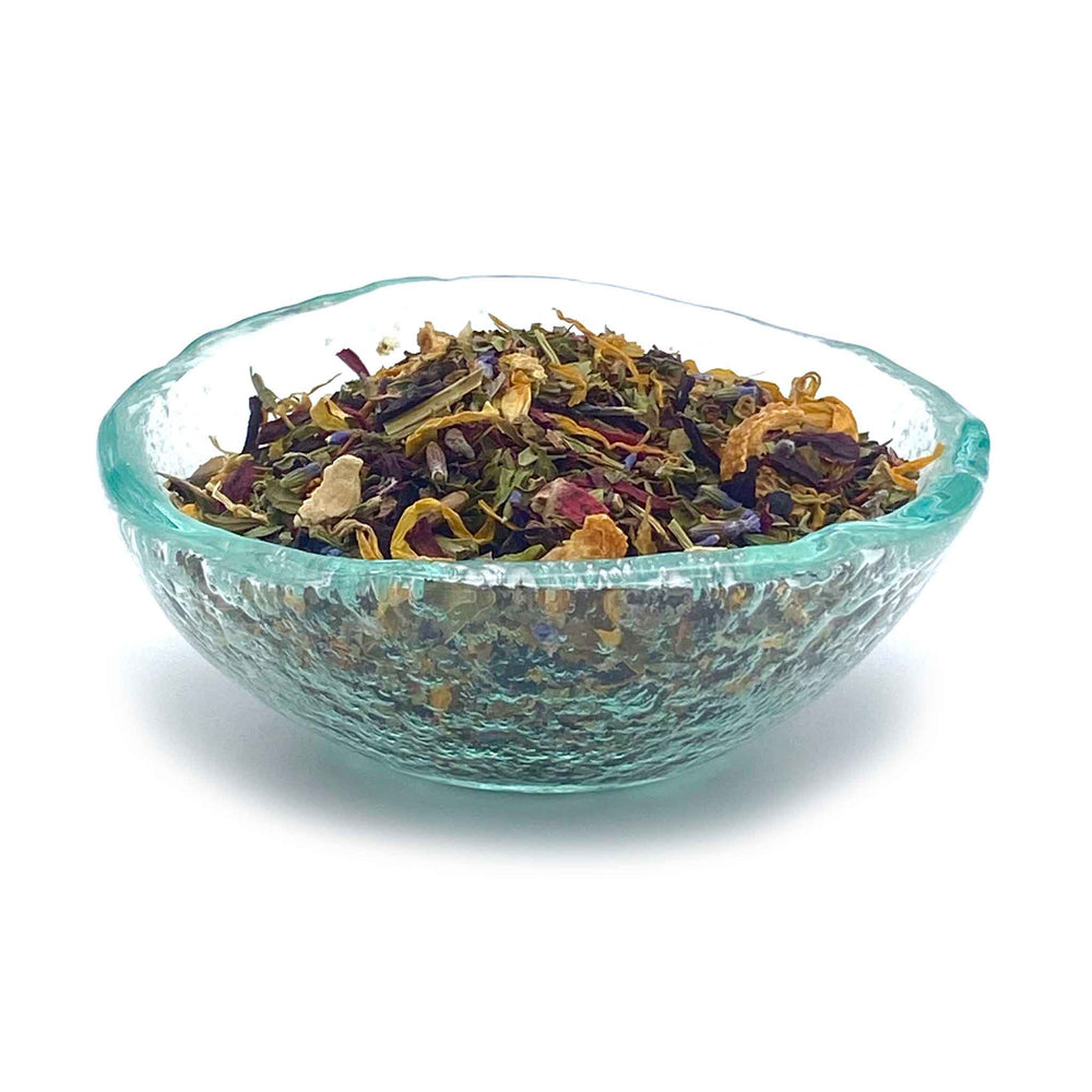 orange blossom tea in dish