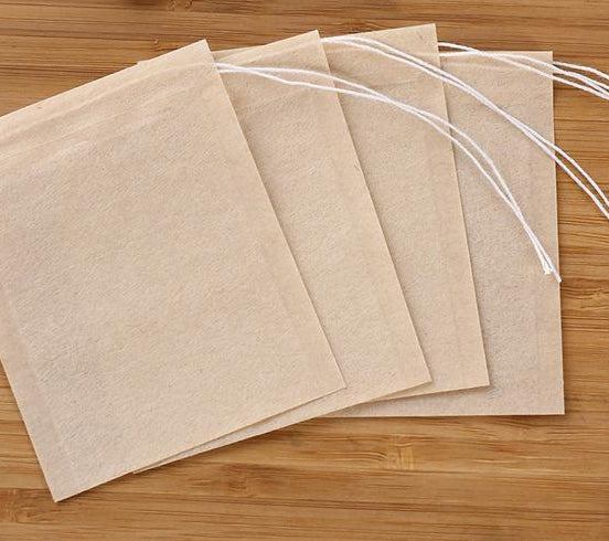 compostable tea bags drawstring wood fiber biodegradable