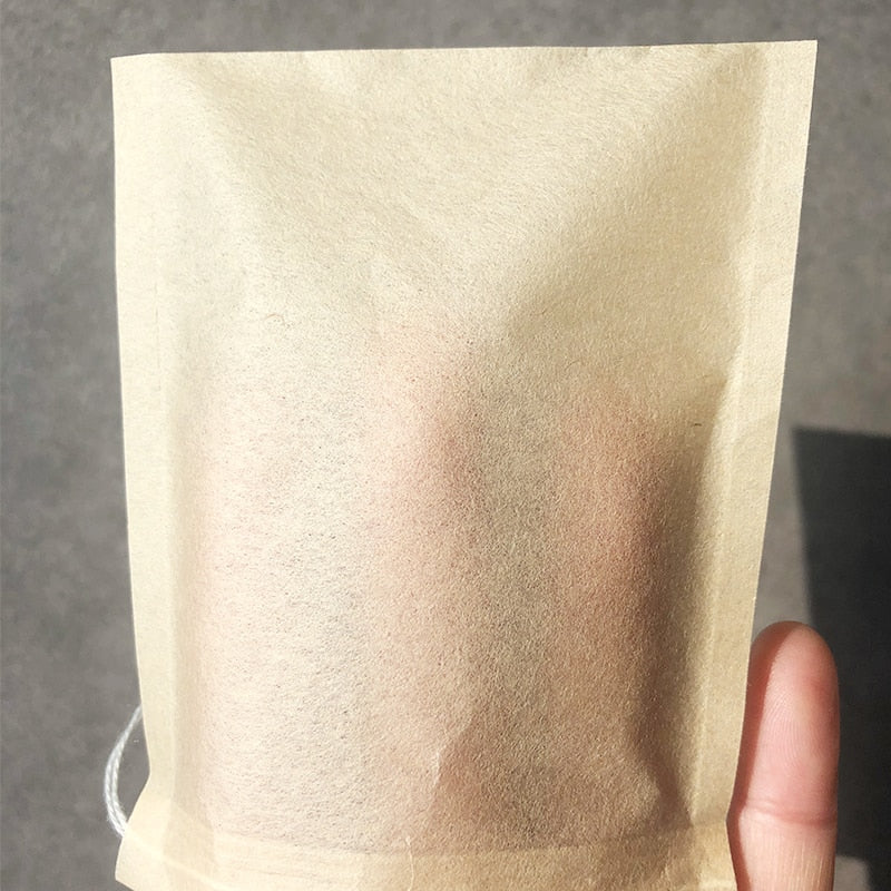 compostable tea bags drawstring wood fiber biodegradable