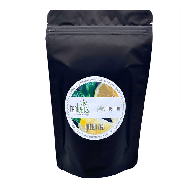 package of jade citrus mint tea by tealeavz - best honey citrus mint tea ingredient