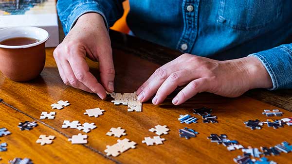 solving puzzles and drinking tea for brain health