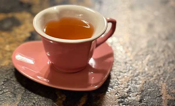 heart shaped mug of heart healthy tea