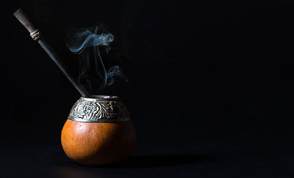 Yerba Mate in calabash mug with bombilla