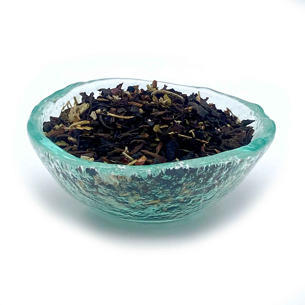blackberry sage tea in dish
