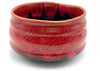 ceramic matcha bowl in firecracker red