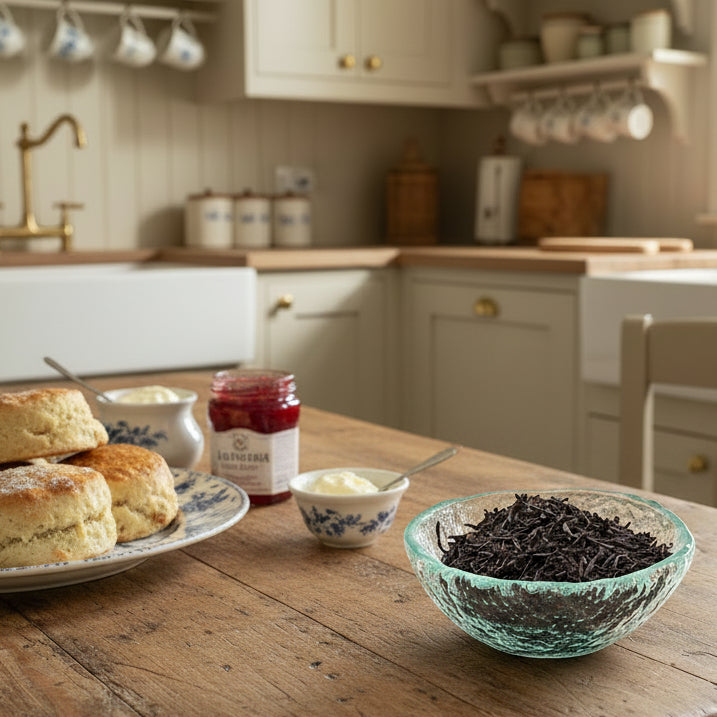 irish breakfast black tea in dish