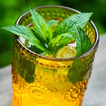 glass of jade citron mint iced tea