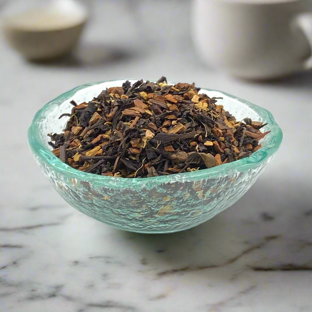 maharaja chai oolong tea in dish