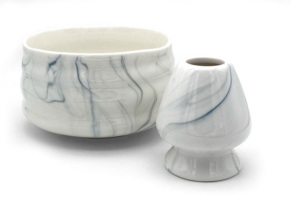 summer sky matcha bowl and whisk holder