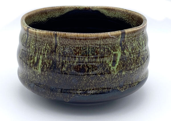 misty forest ceramic matcha bowl