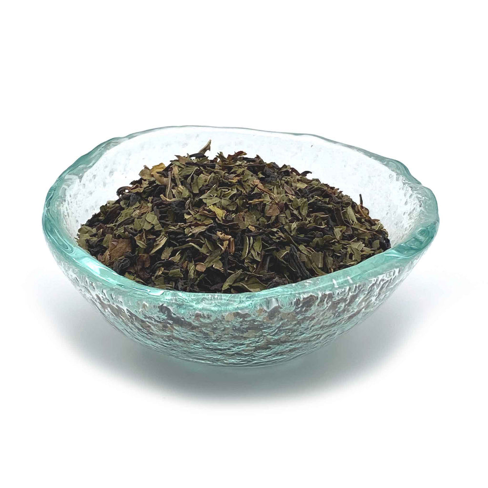 Moroccan Mint Darjeeling Tea in dish