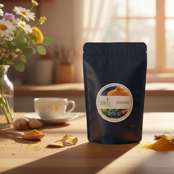 package of ginger turmeric tea