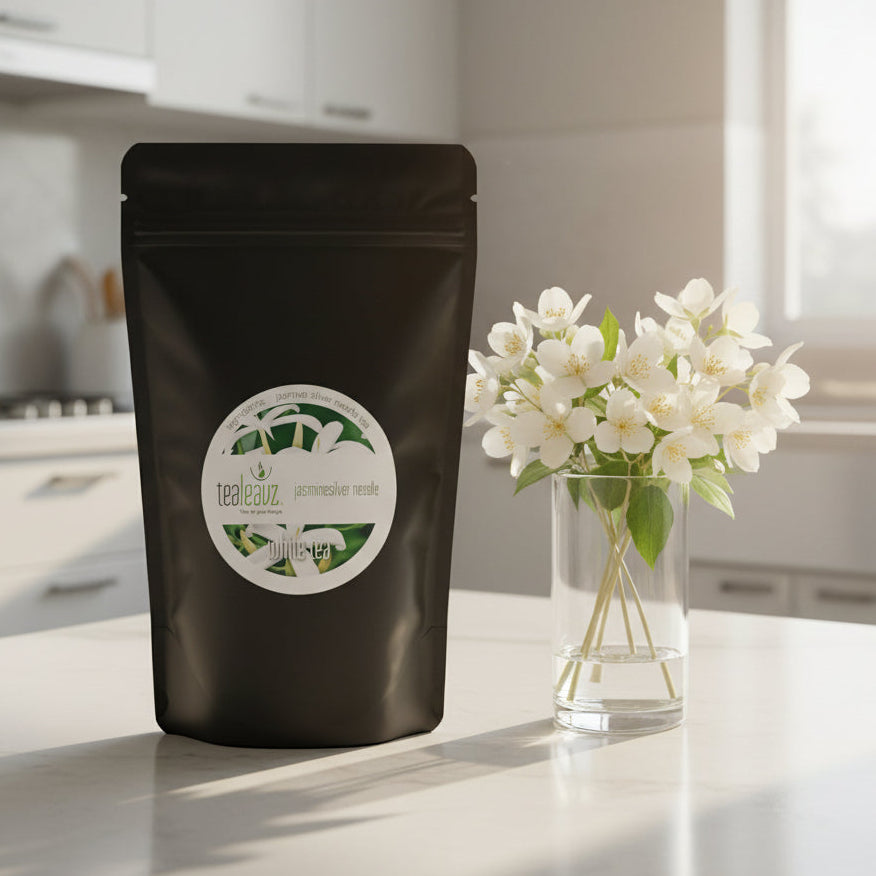 package of jasmine silver needle tea