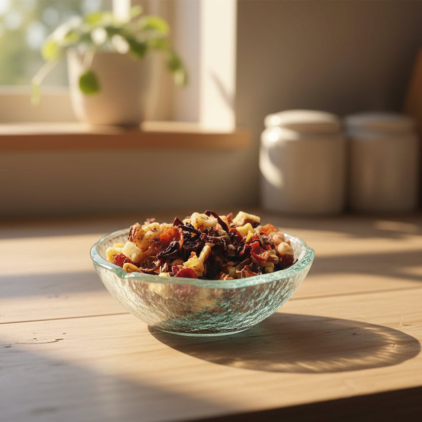 perfectly pomegranate tea in dish