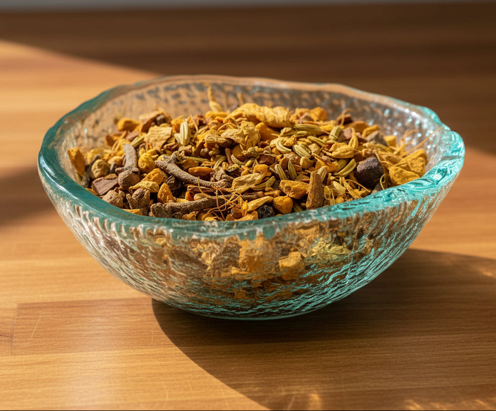 turmeric chai tea in dish