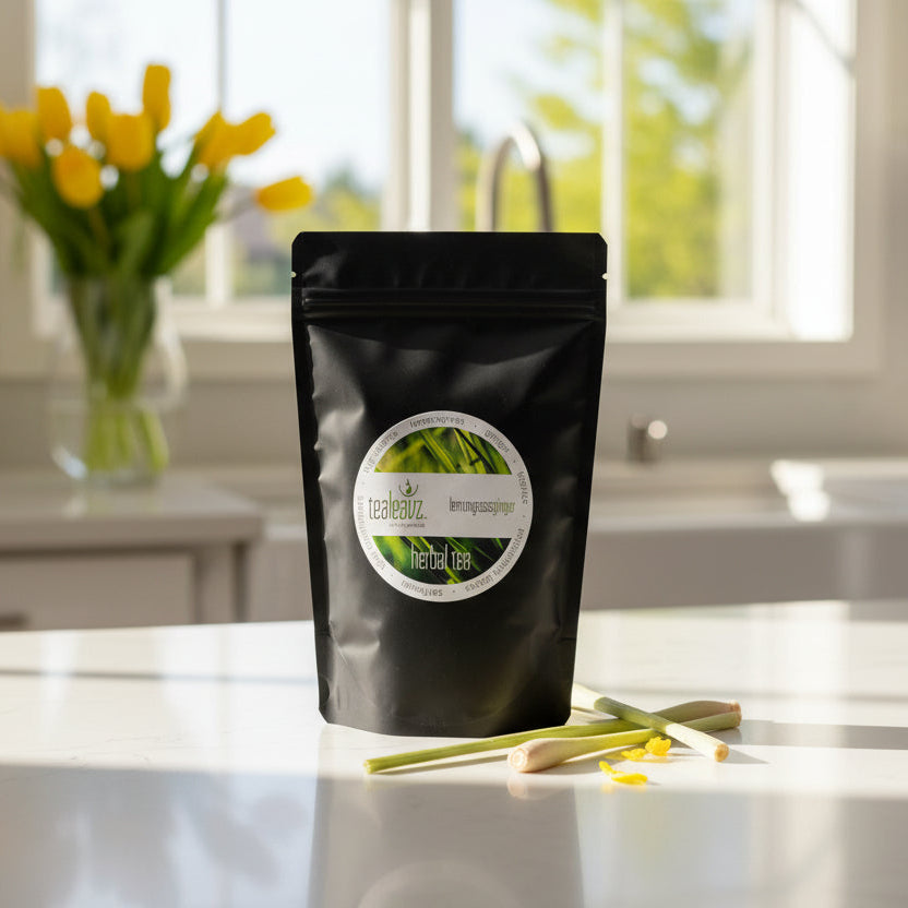Package of lemongrass ginger tea