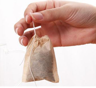 compostable tea bags drawstring wood fiber biodegradable