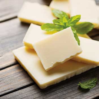 white chocolate squares for white chocolate peppermint tea